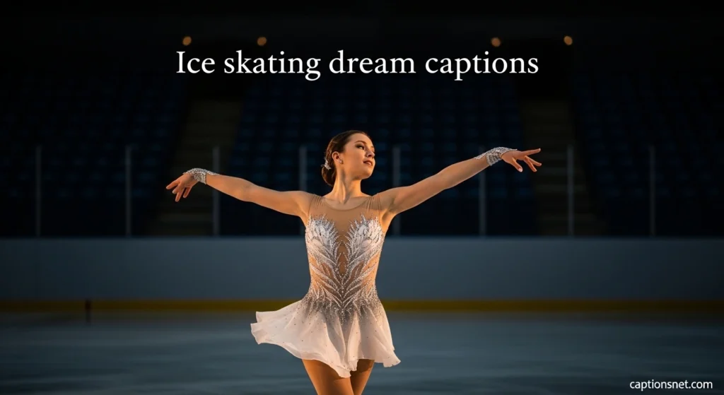 Ice skating dream captions