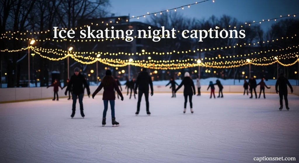 Ice skating night captions