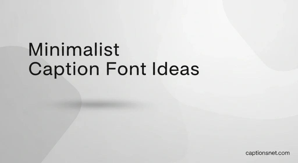 Minimalist Caption Font Ideas