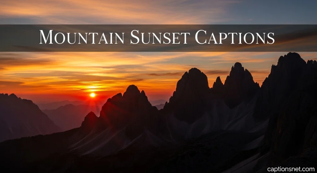 Mountain Sunset Captions