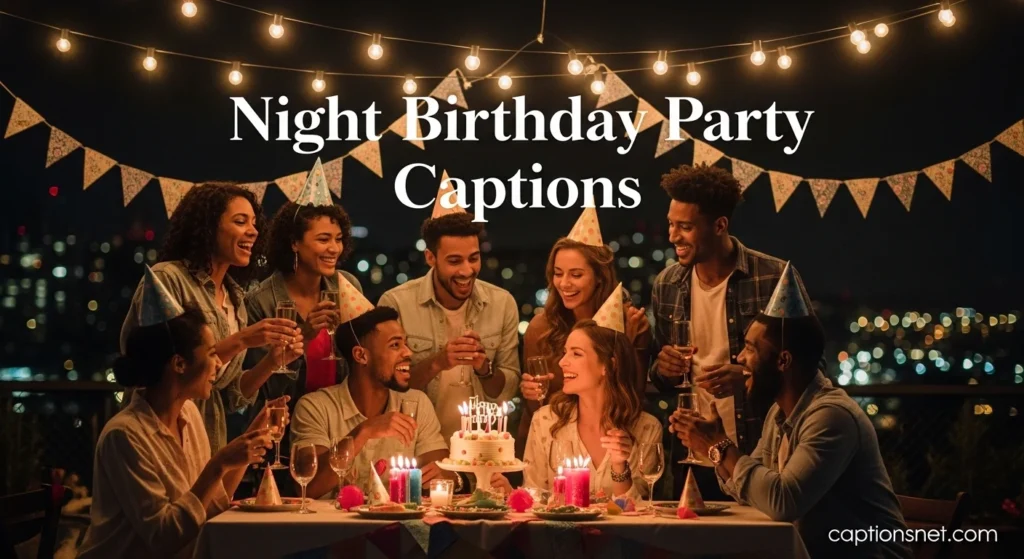 Night Birthday Party Captions