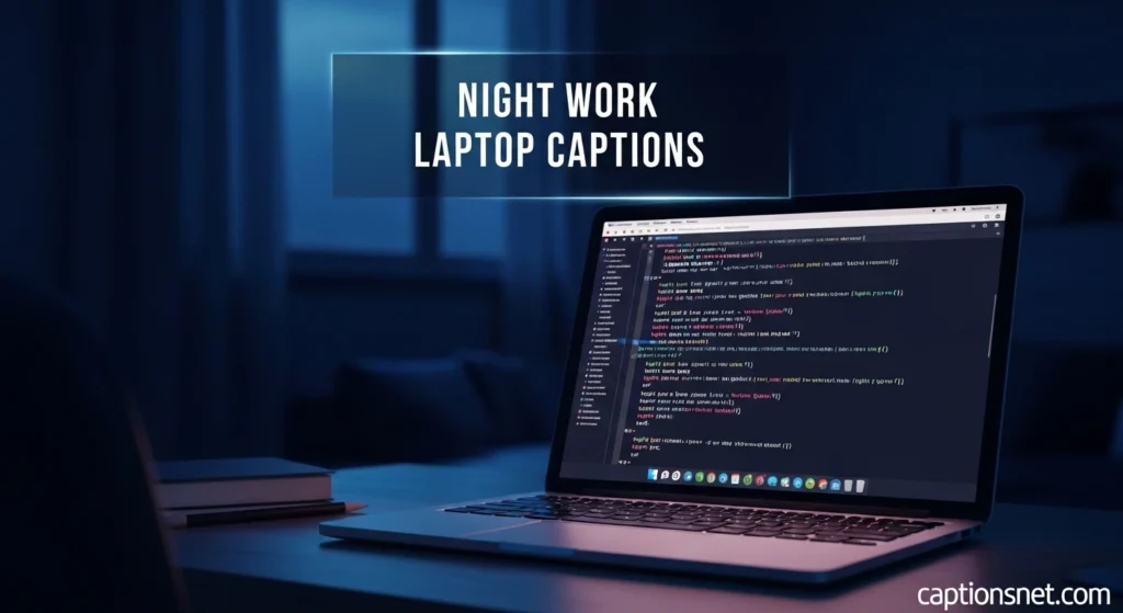 Night Work Laptop Captions