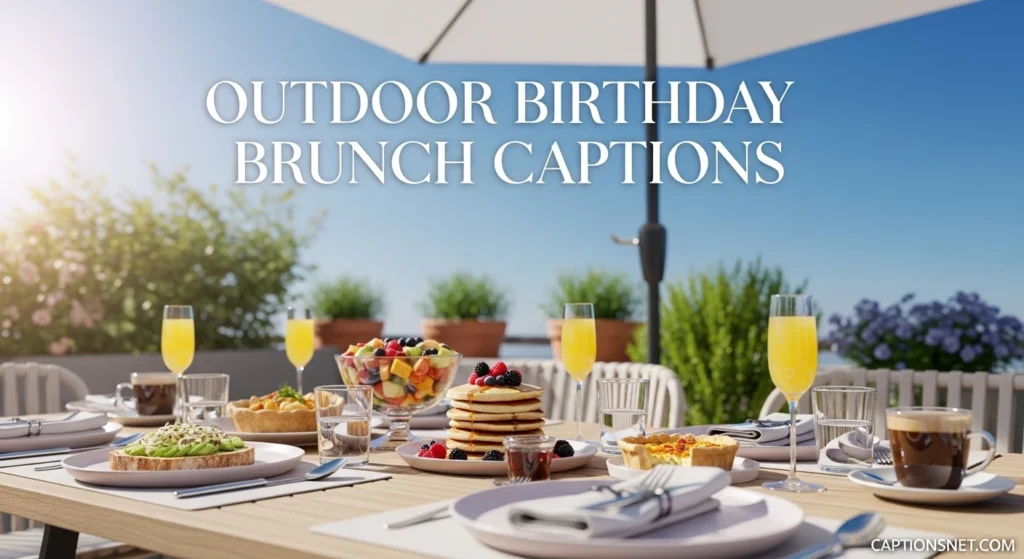 Outdoor Birthday Brunch Captions