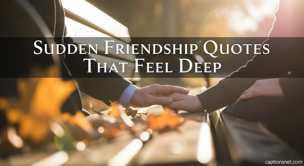 Sudden Friendship Quotes That Feel Deep