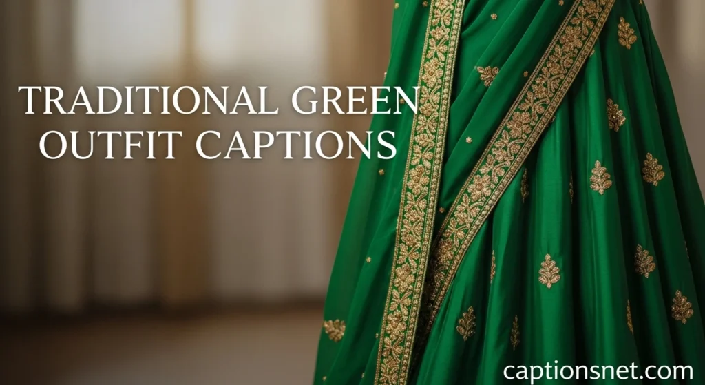 Traditional Green Outfit Captions