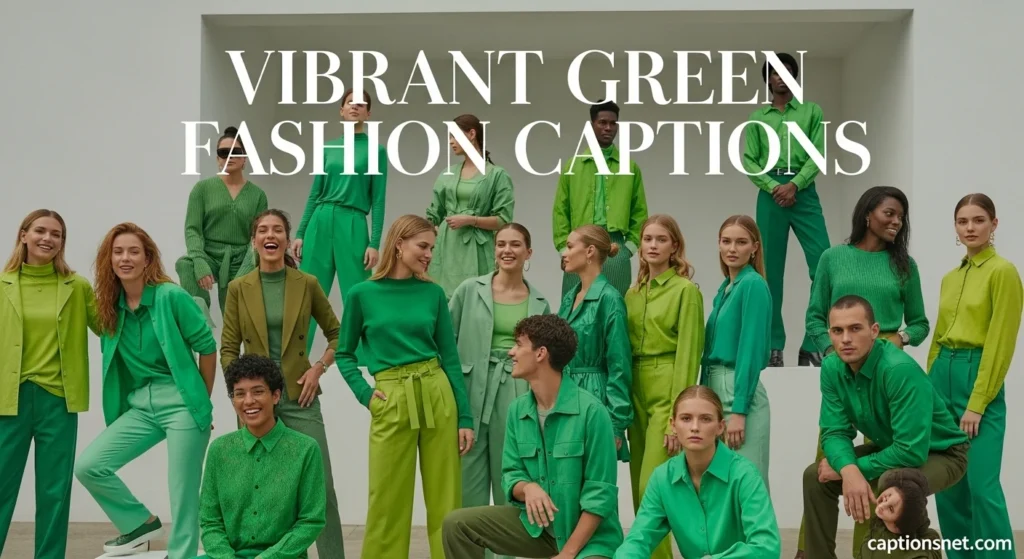 Vibrant Green Fashion Captions