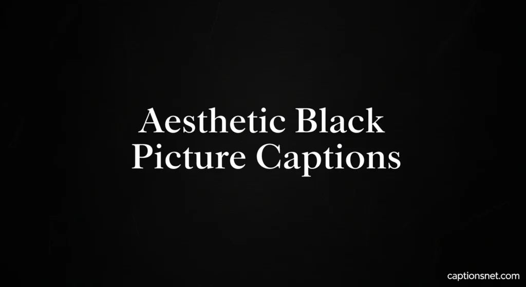 Aesthetic Black Picture Captions