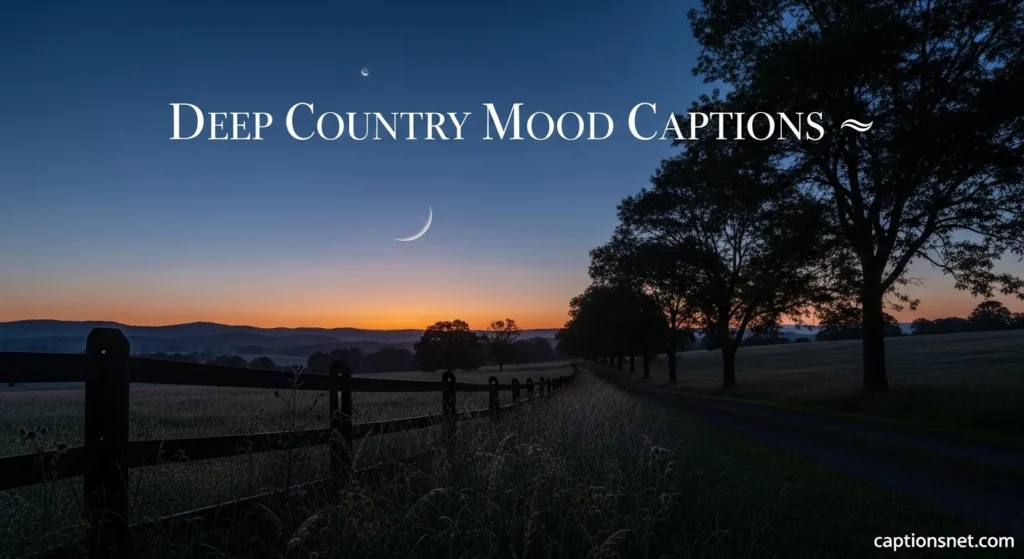 Deep Country Mood Captions 🌙