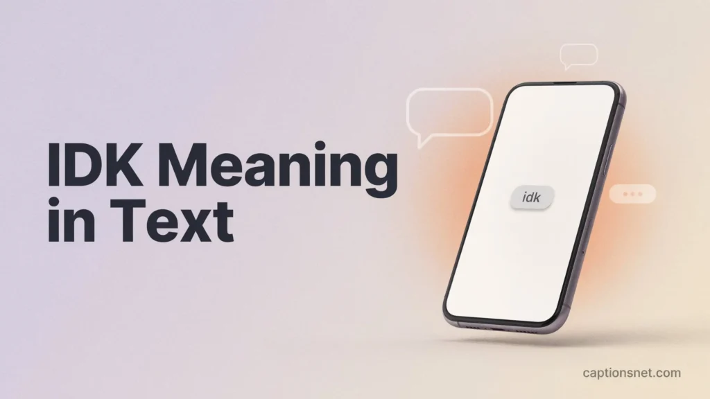 IDK Meaning in Text