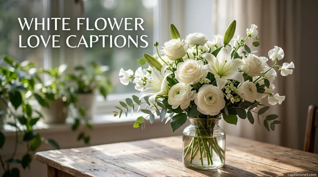 White Flower Love Captions