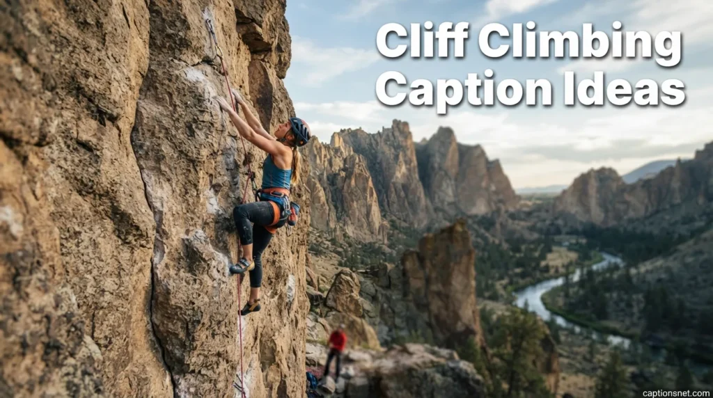 Cliff Climbing Caption Ideas