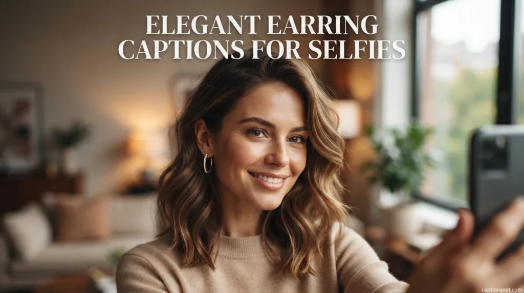 Elegant Earring Captions for Selfies