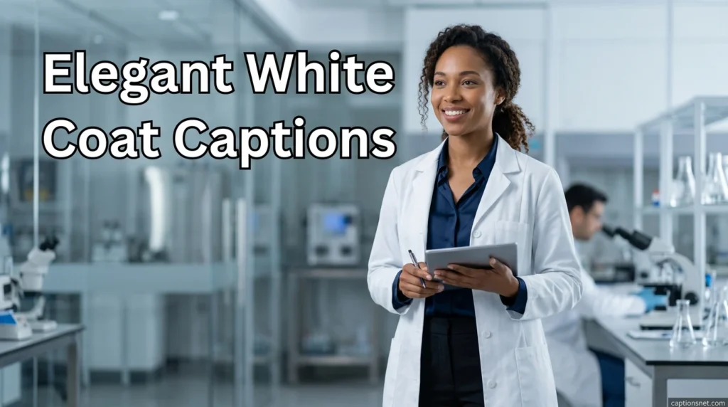 Elegant White Coat Captions
