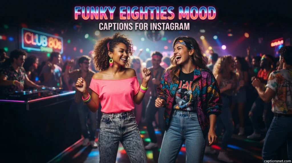 Funky Eighties Mood Captions for Instagram