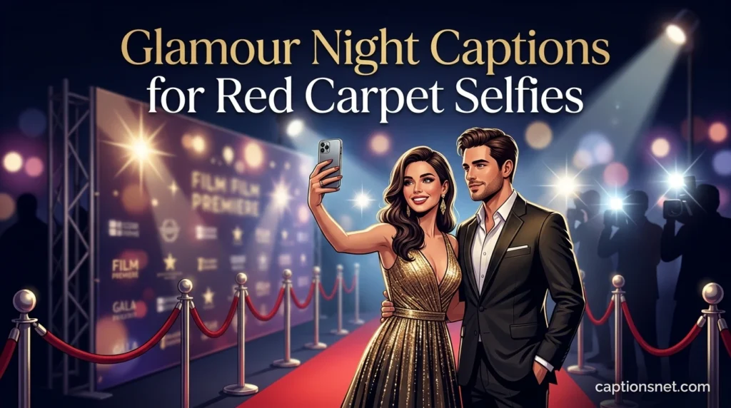 Glamour Night Captions for Red Carpet Selfies