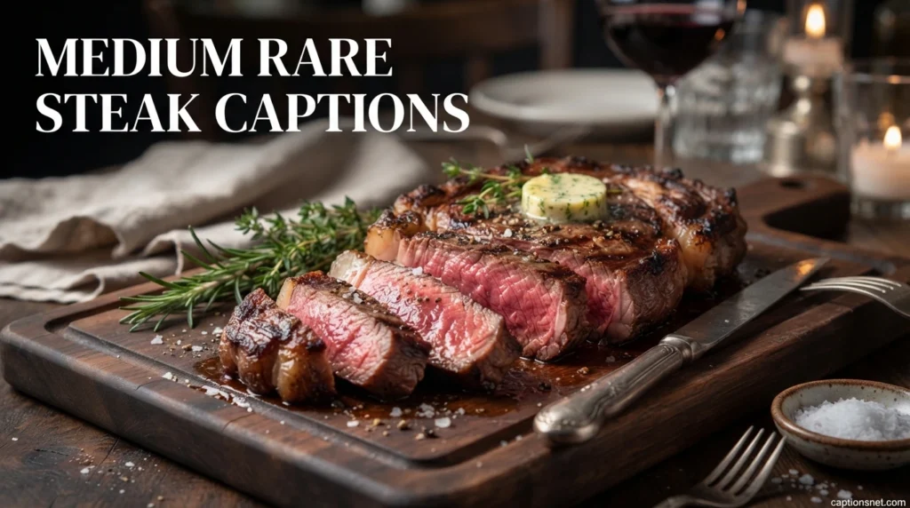 Medium Rare Steak Captions