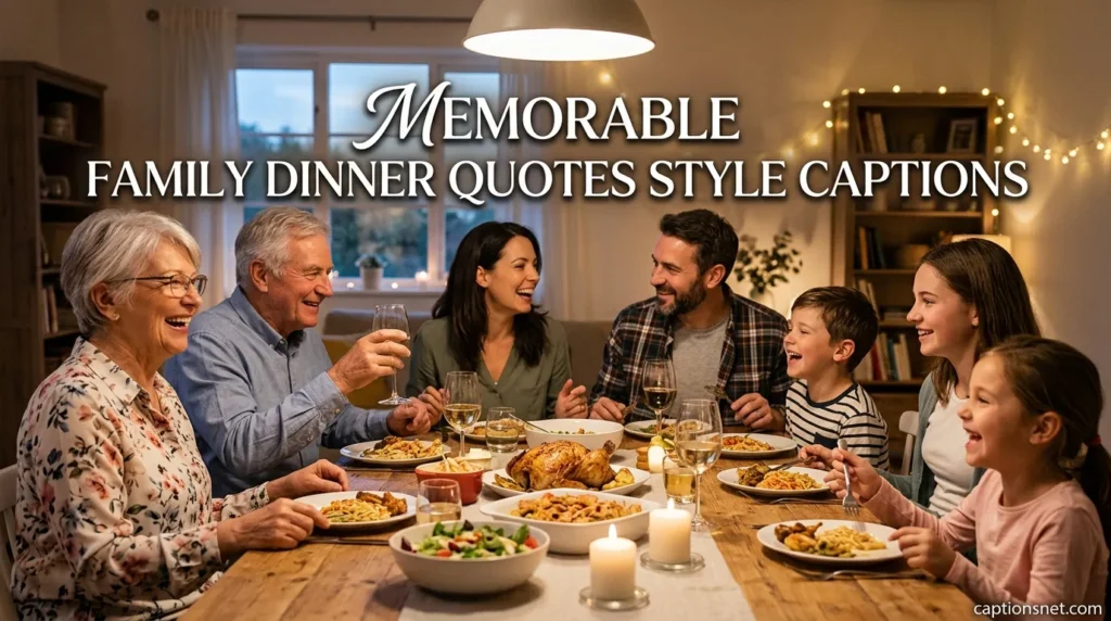 Memorable Family Dinner Quotes Style Captions