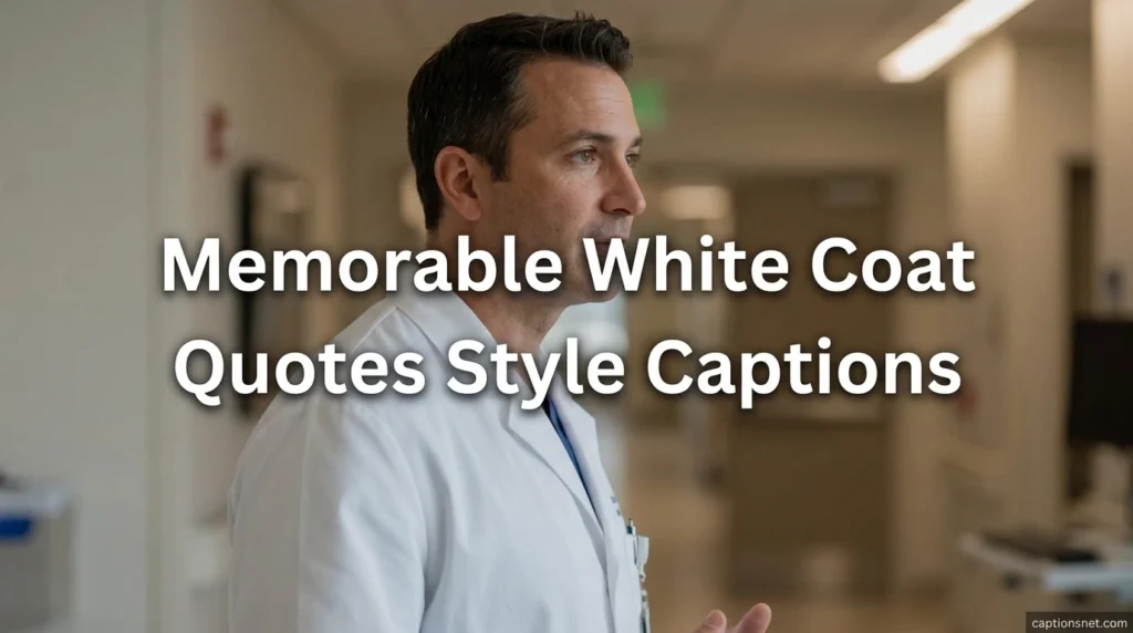 Memorable White Coat Quotes Style Captions