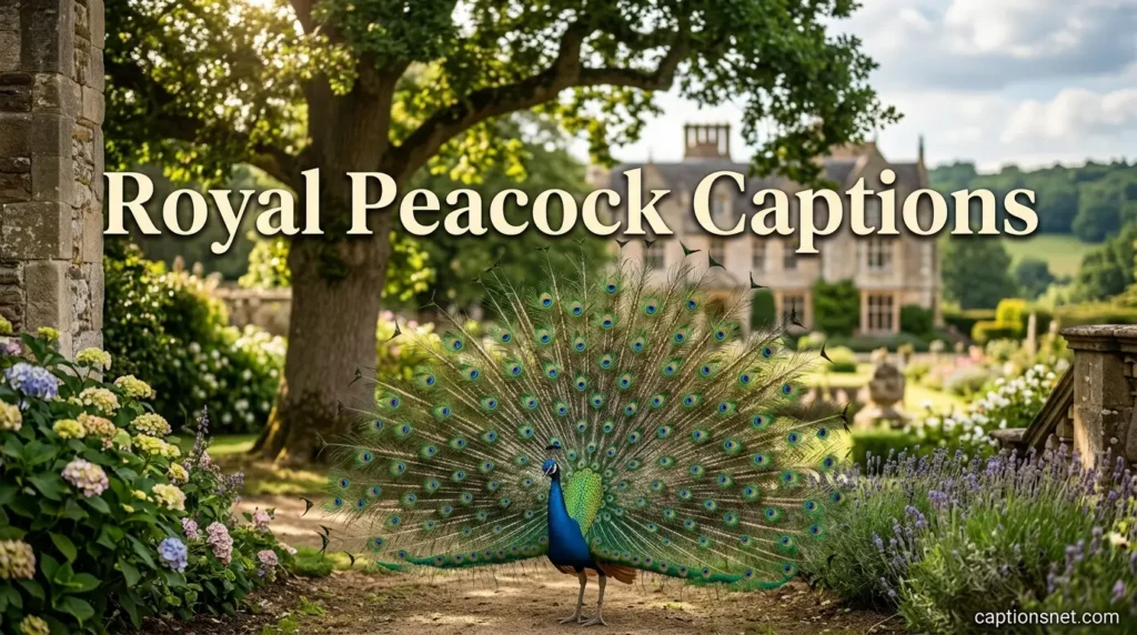 Royal Peacock Captions