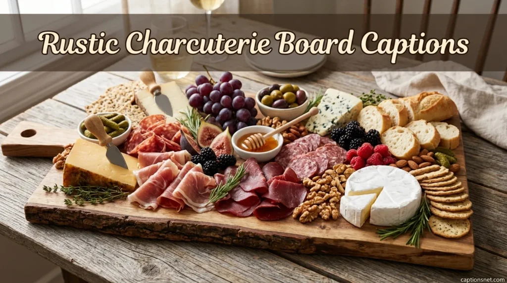 Rustic Charcuterie Board Captions