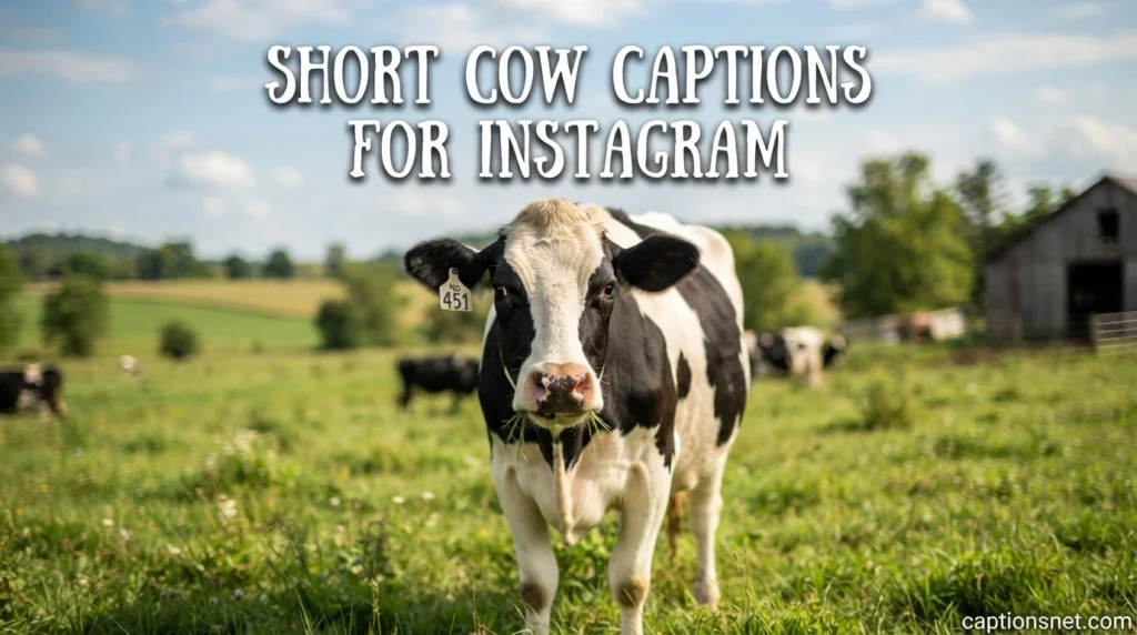 Short Cow Captions for Instagram