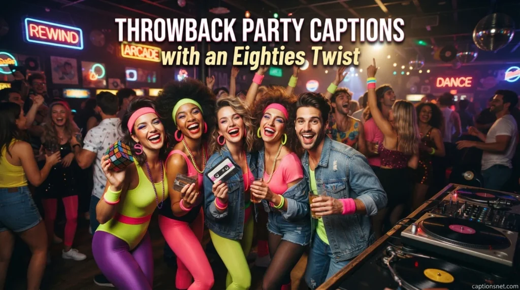 Throwback Party Captions with an Eighties Twist
