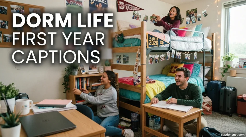 Dorm Life First Year Captions
