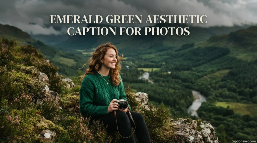 Emerald Green Aesthetic Captions for Photos