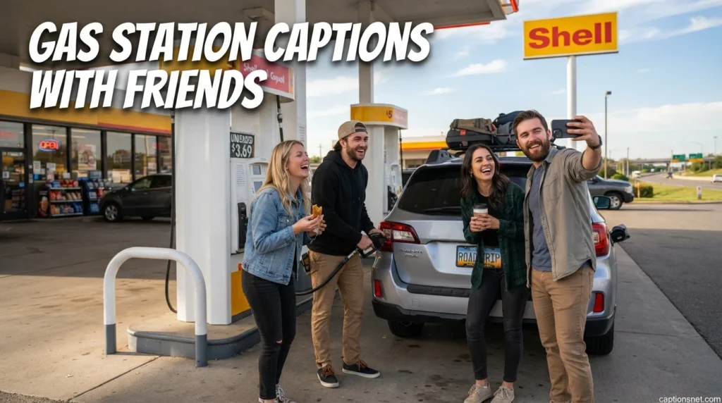 Gas Station Captions with Friends