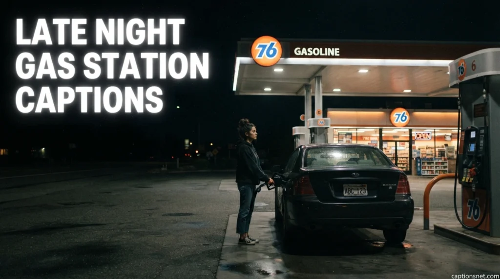 Late Night Gas Station Captions