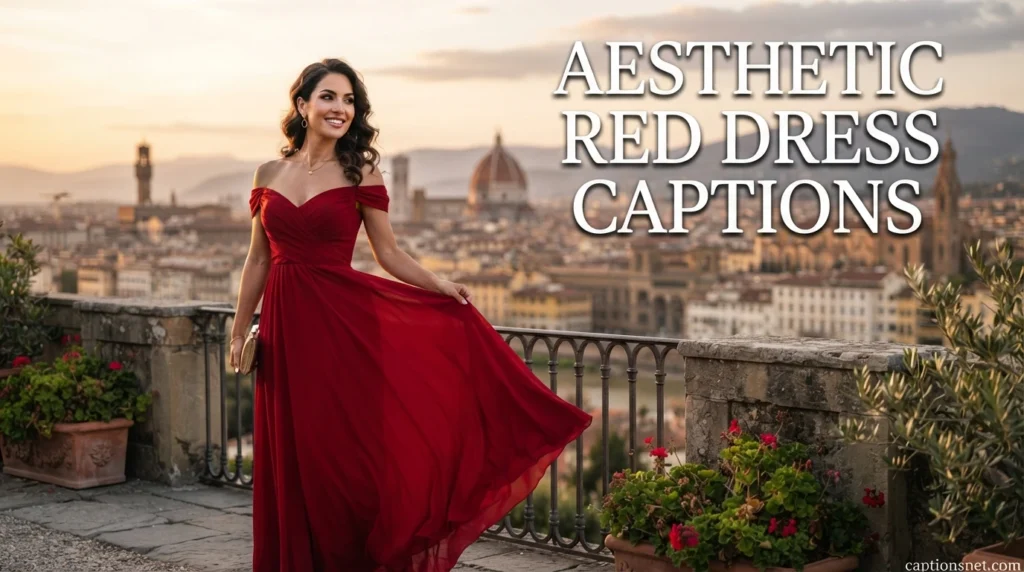 Aesthetic Red Dress Captions