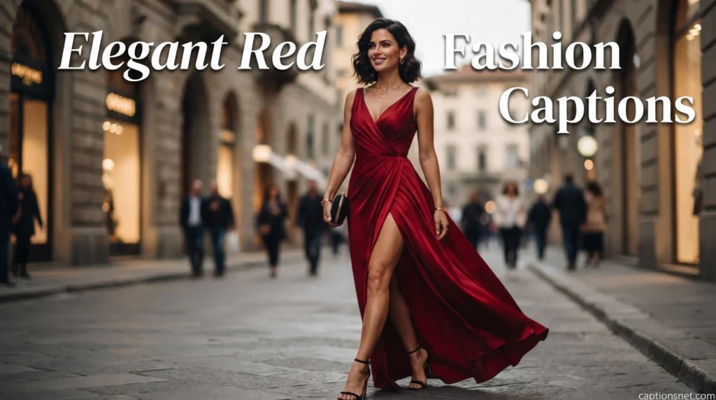 Elegant Red Fashion Captions