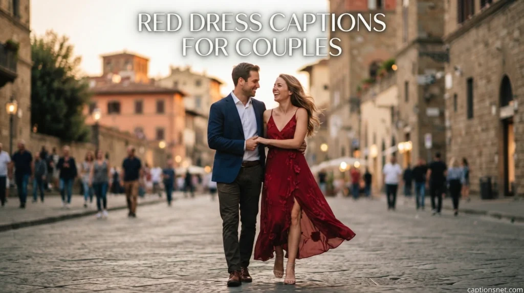 Red Dress Captions for Couples